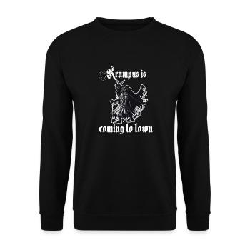 Horror Krampus T-Shirt Evil Christmas Custom. - Unisex Sweatshirt - black - Front - Alina (178cm) & Michal (187cm)