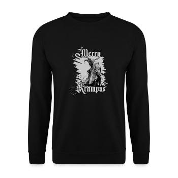 Krampus Shirt Symbol des Weihnachtsgrauens - Unisex Pullover - Schwarz - Vorne - Alina (178cm) & Michal (187cm)