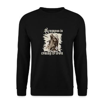 Crampus Shirt The evil awakens - Unisex Sweatshirt - black - Front - Alina (178cm) & Michal (187cm)