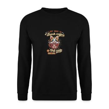 Drôle de dicton Boire du café Citation Amateur de café - Sweat-shirt Unisexe - noir - Devant - Alina (178cm) & Michal (187cm)