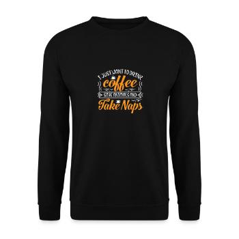 Drôle de dicton Boire du café Citation Amateur de café - Sweat-shirt Unisexe - noir - Devant - Alina (178cm) & Michal (187cm)