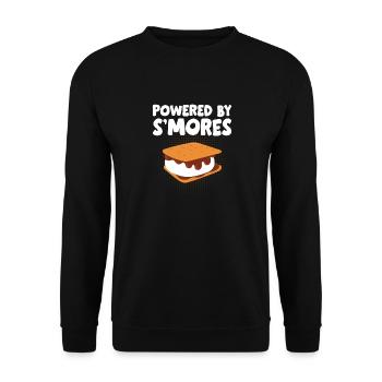 Camper Marshmallow Campfire Funny Powered By Smore - Unisex Sweatshirt - black - Front - Alina (178cm) & Michal (187cm)