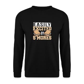 Camping Easily Excited By Smores Camper Marshmallo - Unisex Pullover - Schwarz - Vorne - Alina (178cm) & Michal (187cm)