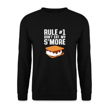 Rule Number 1 Don't Eat My Smores Funny Camping Ca - Unisex Sweatshirt - black - Front - Alina (178cm) & Michal (187cm)