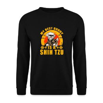 Mon meilleur ami est un Shih Tzu - Sweat-shirt Unisexe - noir - Devant - Alina (178cm) & Michal (187cm)