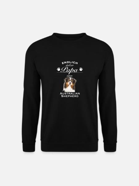Endlich stolzer Papa - Australian Shepherd - Unisex Pullover - Schwarz