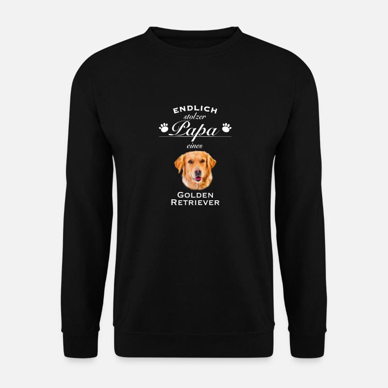Endlich stolzer Papa - Golden Retriever - Unisex Pullover - Schwarz