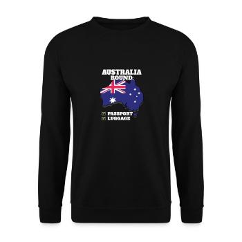 Australia Bound Country Travel Australian Flag - Unisex Pullover - Schwarz - Vorne - Alina (178cm) & Michal (187cm)