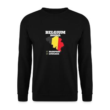 Belgium Bound Country Travel Belgian Flag - Unisex Sweatshirt - black - Front - Alina (178cm) & Michal (187cm)
