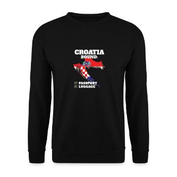 Croatia Bound Country Travel Croat Flag Vacation - Unisex Sweatshirt - black - Front - Alina (178cm) & Michal (187cm)