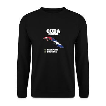 Cuba Bound Country Travel Cuban Flag Vacation - Unisex Sweatshirt - black - Front - Alina (178cm) & Michal (187cm)