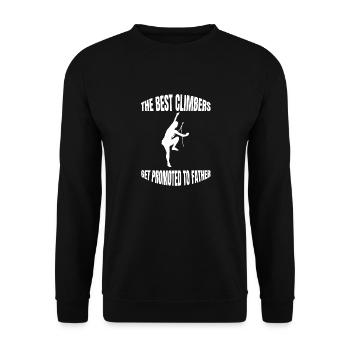 Kletterer Bergklettern Berg Klettern Bergsteigen - Unisex Pullover - Schwarz - Vorne - Alina (178cm) & Michal (187cm)