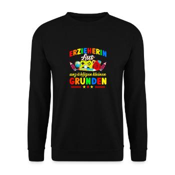 Erzieherin aus unzähligen kleinen Gründen - Unisex Pullover - Schwarz - Vorne - Alina (178cm) & Michal (187cm)