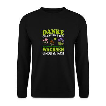 Danke dass du uns beim Wachsen geholfen hast - Unisex Pullover - Schwarz - Vorne - Alina (178cm) & Michal (187cm)