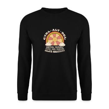 Ctrl Alt Del Vintage Groovy Motivational Geek - Unisex Sweatshirt - black - Front - Alina (178cm) & Michal (187cm)