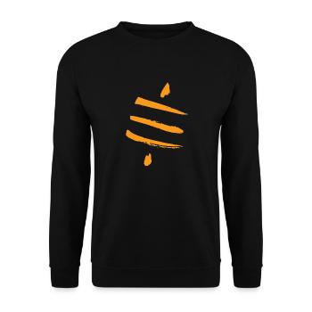 Vintage Bitcoin Crypto Satoshis Symbol 21 - Unisex Pullover - Schwarz - Vorne - Alina (178cm) & Michal (187cm)