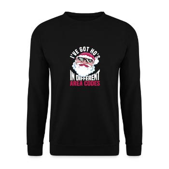 Ich habe Ho's in verschiedenen Vorwahlen Witziger - Unisex Pullover - Schwarz - Vorne - Alina (178cm) & Michal (187cm)