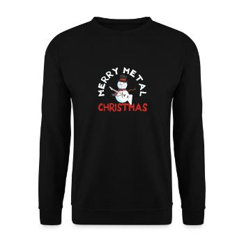 Happy Heavy Metal Fan Christmas Funny Snow - Unisex Sweatshirt - black - Front - Alina (178cm) & Michal (187cm)