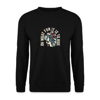 Oh, was für ein Spaß ist es, lustige Santa Claus - Unisex Pullover - Schwarz - Vorne - Alina (178cm) & Michal (187cm)
