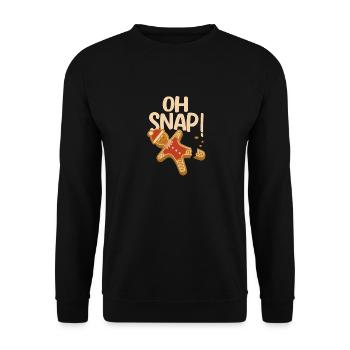 Oh Snap Gingerbread Man Weihnachtsplätzchen Xmas - Unisex Pullover - Schwarz - Vorne - Alina (178cm) & Michal (187cm)