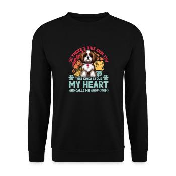 Shih Tzu Drôle de dicton - Sweat-shirt Unisexe - noir - Devant - Alina (178cm) & Michal (187cm)