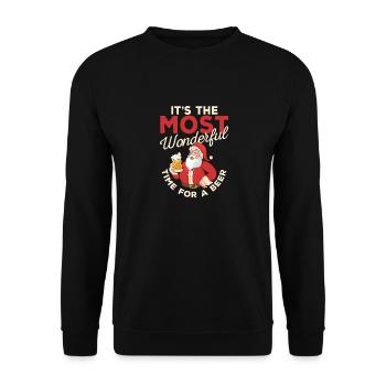 Es ist die schönste Zeit für einen bierseligen - Unisex Pullover - Schwarz - Vorne - Alina (178cm) & Michal (187cm)