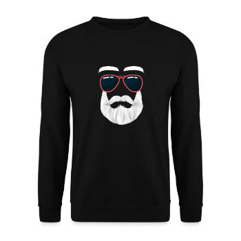 Hipster Santa Claus Beard Funny Cool Suns - Unisex Sweatshirt - black - Front - Alina (178cm) & Michal (187cm)