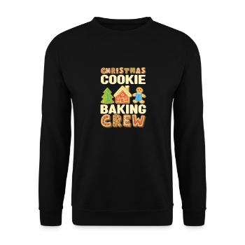 Weihnachtsplätzchenbacken Crew Traditioneller - Unisex Pullover - Schwarz - Vorne - Alina (178cm) & Michal (187cm)