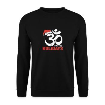 Om for the holidays funny Christmas yoga - Unisex Sweatshirt - black - Front - Alina (178cm) & Michal (187cm)