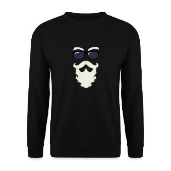 Hipster Weihnachtsmann Bart Lustig Coole - Unisex Pullover - Schwarz - Vorne - Alina (178cm) & Michal (187cm)