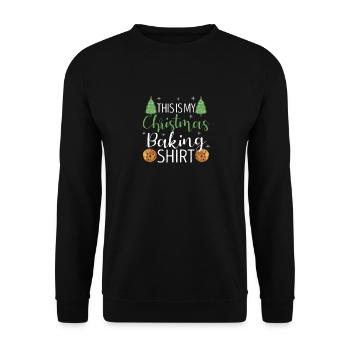 Ceci est ma chemise de boulangerie de Noël drôle - Sweat-shirt Unisexe - noir - Devant - Alina (178cm) & Michal (187cm)