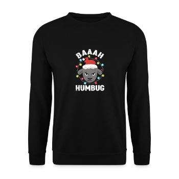 Baaah Humbug Anti Noël Colère Mouton Luxure - Sweat-shirt Unisexe - noir - Devant - Alina (178cm) & Michal (187cm)