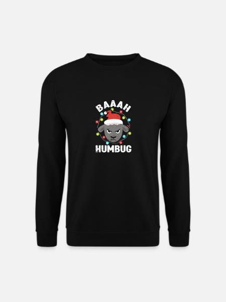 Baaah Humbug Anti Weihnachten Wütendes Schaf Lust - Unisex Pullover - Schwarz