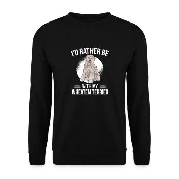 Irish Soft Coated Wheaten Terrier - Unisex Pullover - Schwarz - Vorne - Alina (178cm) & Michal (187cm)
