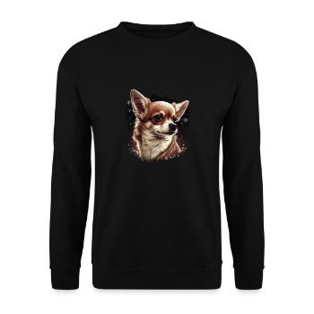 Chihuahua | Merry Christmas | X-Mas Tree | Cute - Unisex Sweatshirt - black - Front - Alina (178cm) & Michal (187cm)