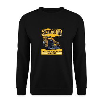 Lustiger Bagger und Baustelle Baggerfahrer - Unisex Pullover - Schwarz - Vorne - Alina (178cm) & Michal (187cm)