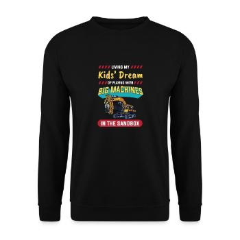 Lustiger Bagger und Baustelle Baggerfahrer - Unisex Pullover - Schwarz - Vorne - Alina (178cm) & Michal (187cm)