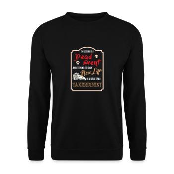 Lustiges Taxidermie und Tierpräparator Taxidermist - Unisex Pullover - Schwarz - Vorne - Alina (178cm) & Michal (187cm)