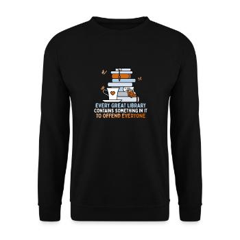 Jeder Tag Sollte Bibliothekstag Sein - Unisex Pullover - Schwarz - Vorne - Alina (178cm) & Michal (187cm)
