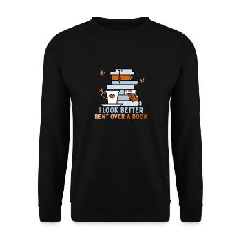 I like my books spicy and my coffee - Unisex Sweatshirt - black - Front - Alina (178cm) & Michal (187cm)