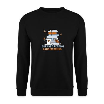 Je suis un maniaque du livre Drôle de lecture en disant - Sweat-shirt Unisexe - noir - Devant - Alina (178cm) & Michal (187cm)