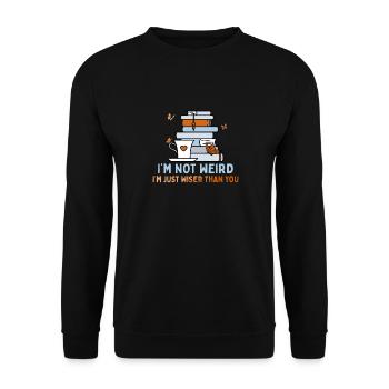 Ich Lese Was Ich Will Lustiges Lesezitat - Unisex Pullover - Schwarz - Vorne - Alina (178cm) & Michal (187cm)