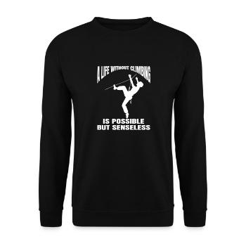 Kletterer Bergklettern Klettern Bergsteigen Berg - Unisex Pullover - Schwarz - Vorne - Alina (178cm) & Michal (187cm)