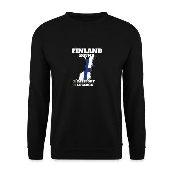 Finland Bound Country Travel Finnish Flag - Unisex Pullover - Schwarz - Vorne - Alina (178cm) & Michal (187cm)