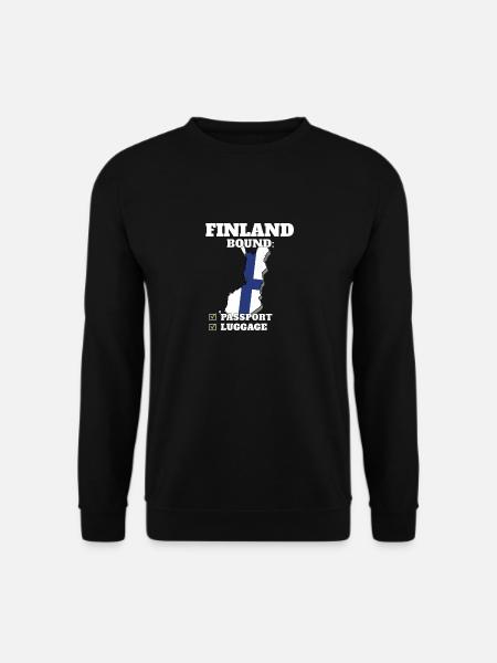Finland Bound Country Travel Finnish Flag - Unisex Pullover - Schwarz