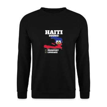 Haiti Bound Country Travel Haitian Flag Vacation - Unisex Sweatshirt - black - Front - Alina (178cm) & Michal (187cm)