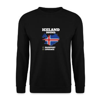 Iceland Bound Country Travel Icelander Flag - Unisex Pullover - Schwarz - Vorne - Alina (178cm) & Michal (187cm)