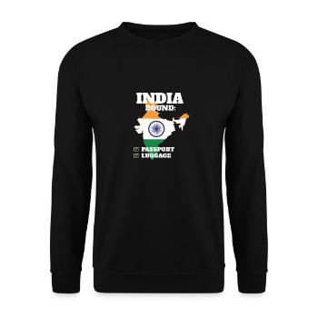 India Bound Country Travel Indian Flag Vacation - Unisex Pullover - Schwarz - Vorne - Alina (178cm) & Michal (187cm)