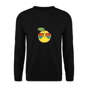 Lemon Funny Cute Lemon Summer Citrus Fruit Lovers - Unisex Sweatshirt - black - Front - Alina (178cm) & Michal (187cm)