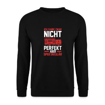 Feuerwehrmann Feuerwehr - Unisex Pullover - Schwarz - Vorne - Alina (178cm) & Michal (187cm)
